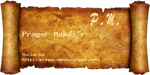 Prager Makár névjegykártya
